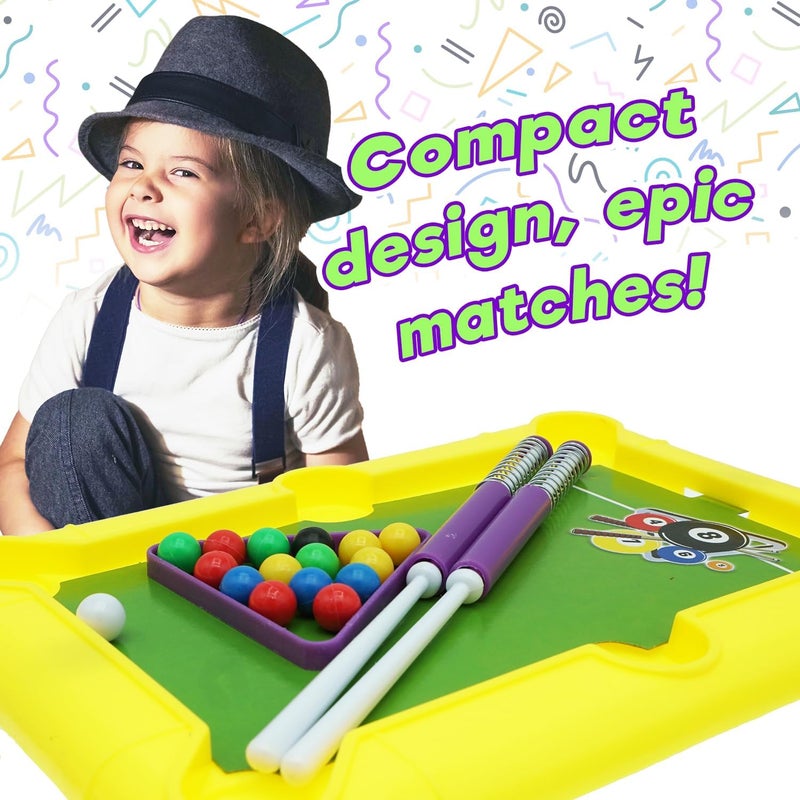 Ja-Ru 12 Inch Mini Pool Table Set (Mini Billiards) w/ 2 Cue Stick & Pool Balls. Portable Travel Size Mini Arcade Game. Office Desk Toys & Tabletop Games. Party Favors. 209 - Image 2